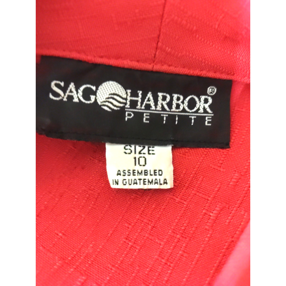 Sag Harbor Petite Women's Red Blazer Jacket Size 10 Pockets Business Careersag - Picture 5 of 6